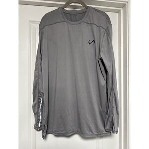 Take Life Further TLF,  Men's Long sleeve Shirt, Gray, Polyester & Elastane, Med